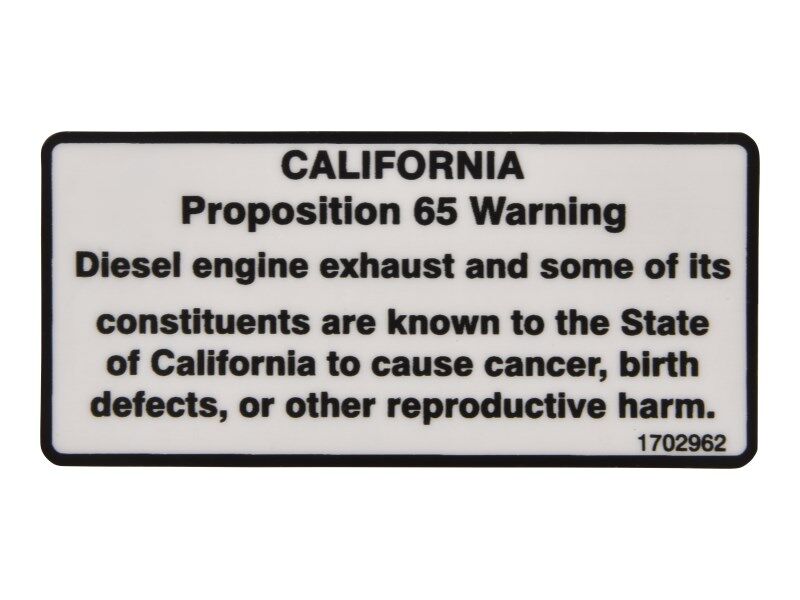 JLG WARNING PROP 65 DECAL (1702962)