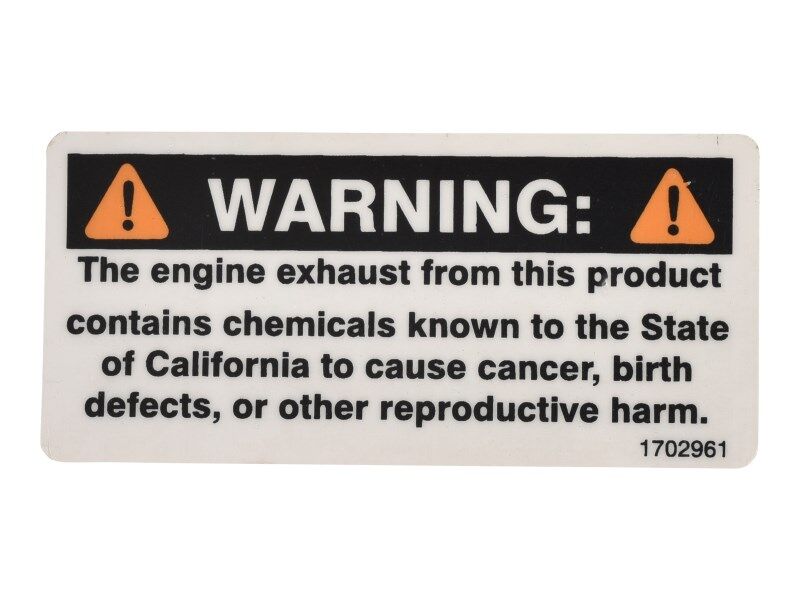 JLG WARNING PROP 65 GAS DECAL (1702961)