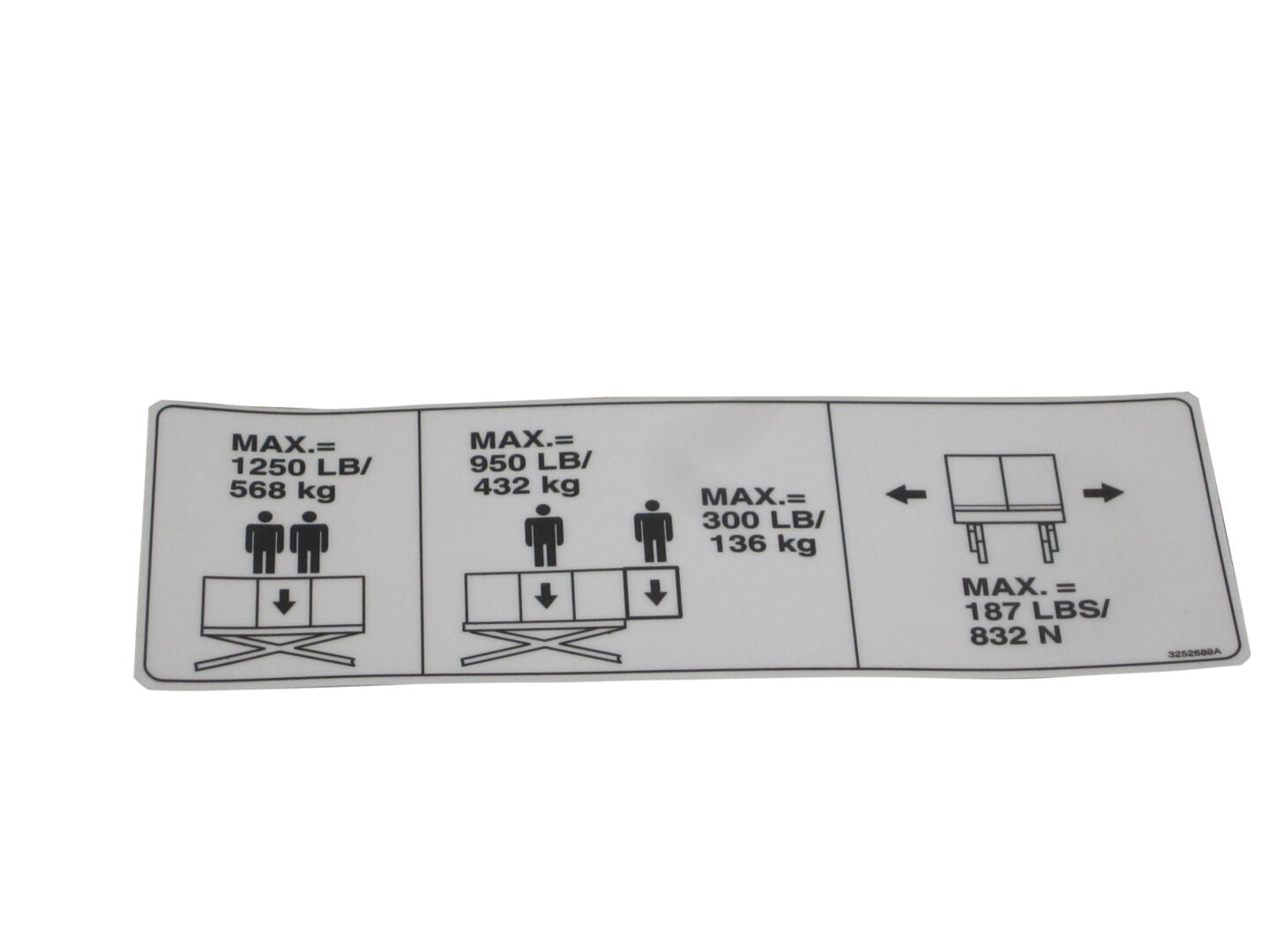 JLG NAMEPLATE CAPACITY DECAL (3252689)