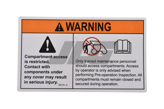 GENIE COMPARTMENTS ACCESS WARNING LABEL DECAL (28175GT)