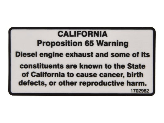 JLG WARNING PROP 65 DECAL (1702962)