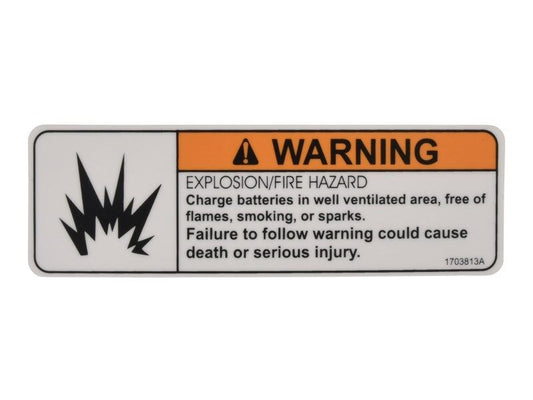 JLG WARNING BATTERY EXPLOSION/FIRE HAZARD DECAL (1703813)