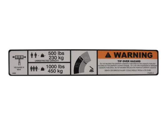JLG DUAL CAP DECAL (1704096)
