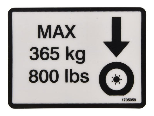 JLG WHEEL LOADS DECAL (1705059)