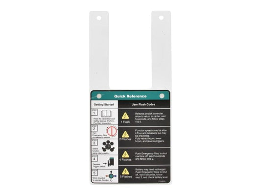 JLG QUICK REFERNCE TAG DECAL (1706897)