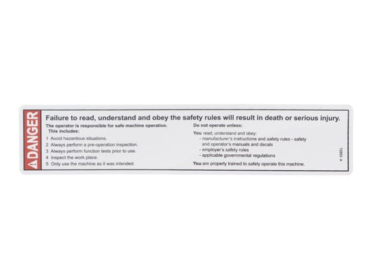 GENIE DANGER INPROPER USE HAZARD DECAL (72853GT)