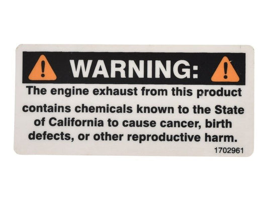 JLG WARNING PROP 65 GAS DECAL (1702961)