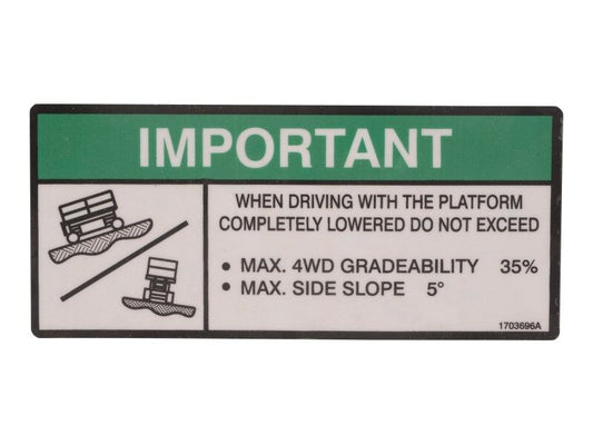 JLG GRADEABILITY DECAL (1703696)