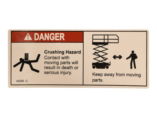 GENIE DANGER CRUSHING HAZARD DECAL (44255GT)