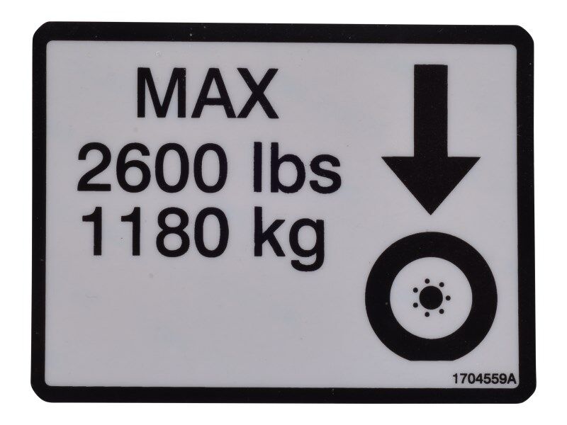 JLG MAX TIRE LOAD DECAL (1704559)