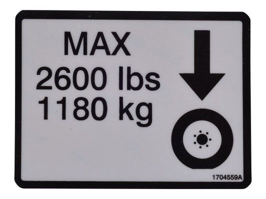 JLG MAX TIRE LOAD DECAL (1704559)