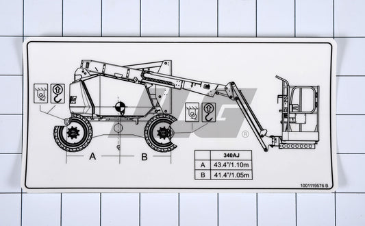 JLG LIFT DIAGRAM, 340AJ DECAL (1001119576)