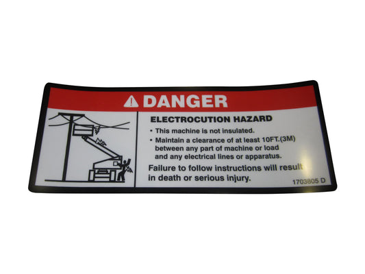 JLG DANGER ELECTROCUSTION DECAL (1703805)