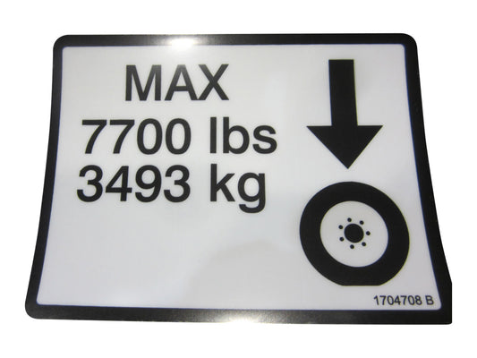 JLG 7700LBS TIRE LOAD DECAL (1704708)
