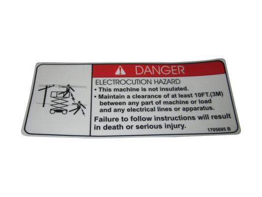 JLG ELECTROCUTION DANGER 1930ES DECAL (1705695)