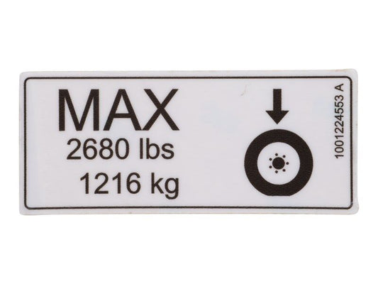 JLG MAX TIRE LOAD DECAL(1001224553)