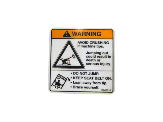 JLG WARNING DO NOT JUMP DECAL (1706851)