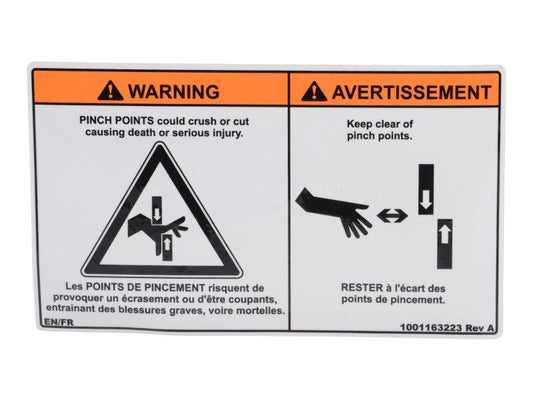 JLG PINCH POIN DECAL (1001163223)