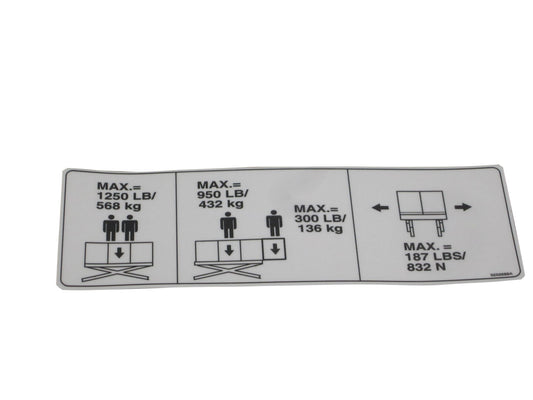 JLG NAMEPLATE CAPACITY DECAL (3252689)